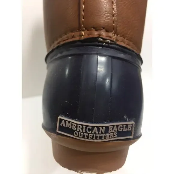 American Eagle Outfitters Duck Snow Boots Sz 11 Rain‎ Weather brown Leather NEW - Picture 9 of 9